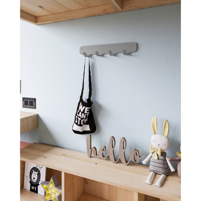 Gorillz Rounded Four Industriële Wandkapstok 4 Kapstok haken - Grijs