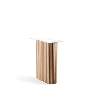 Wood & Work Eiken tafelpoot wang zijkant met rib