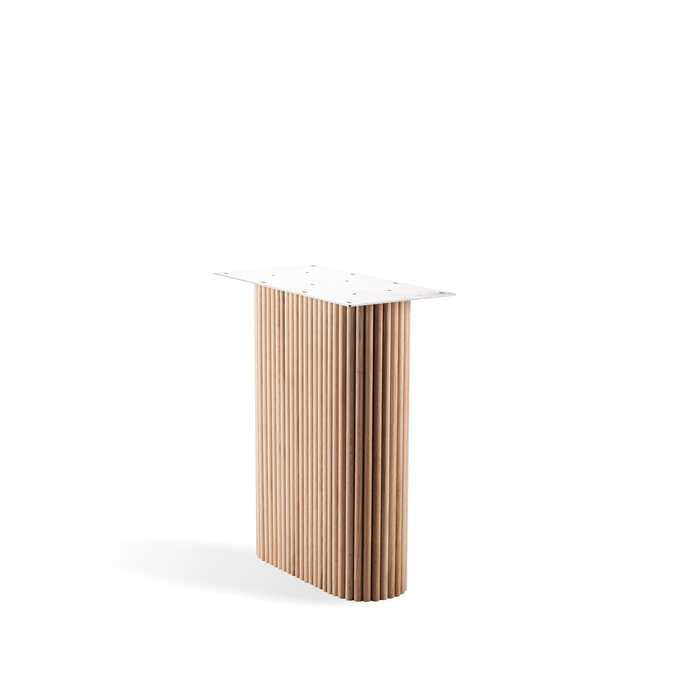 Wood & Work Eiken tafelpoot wang zijkant met rib