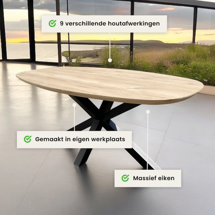 Wood & Work Deens ovaal met facetrand