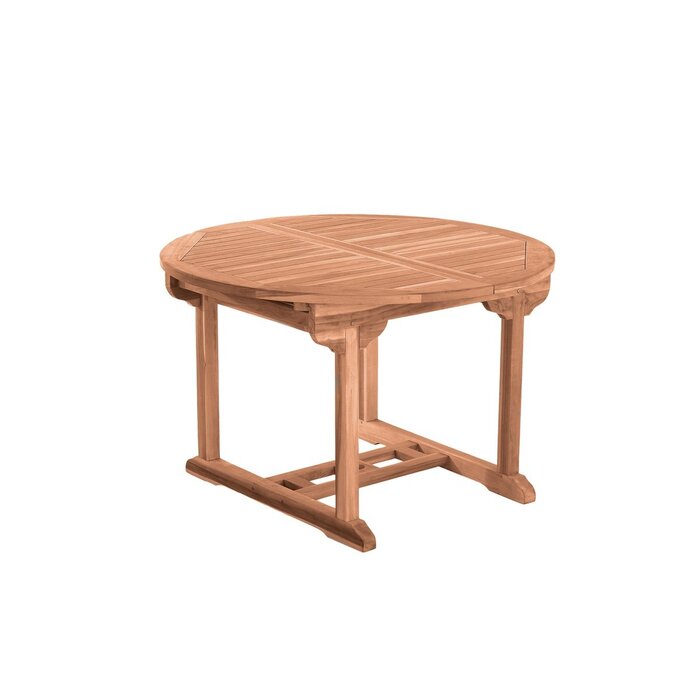 Tuintafel, 120 cm rond, uitschuifbaar, teak