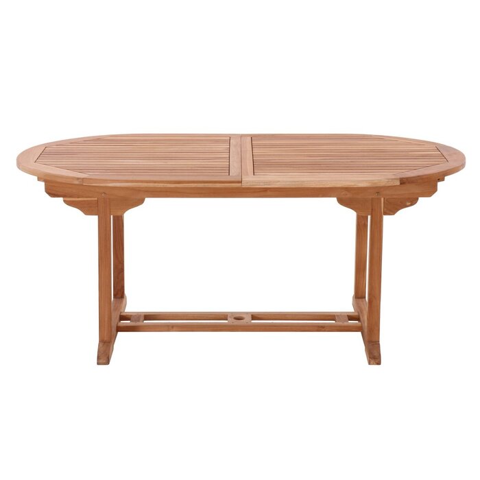 Tuintafel, 180x100 cm ovaal, uitschuifbaar, teak