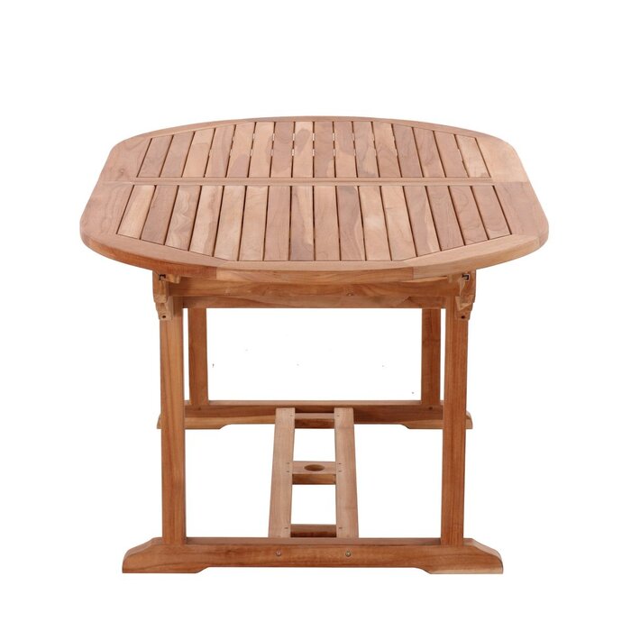 Tuintafel, 180x100 cm ovaal, uitschuifbaar, teak