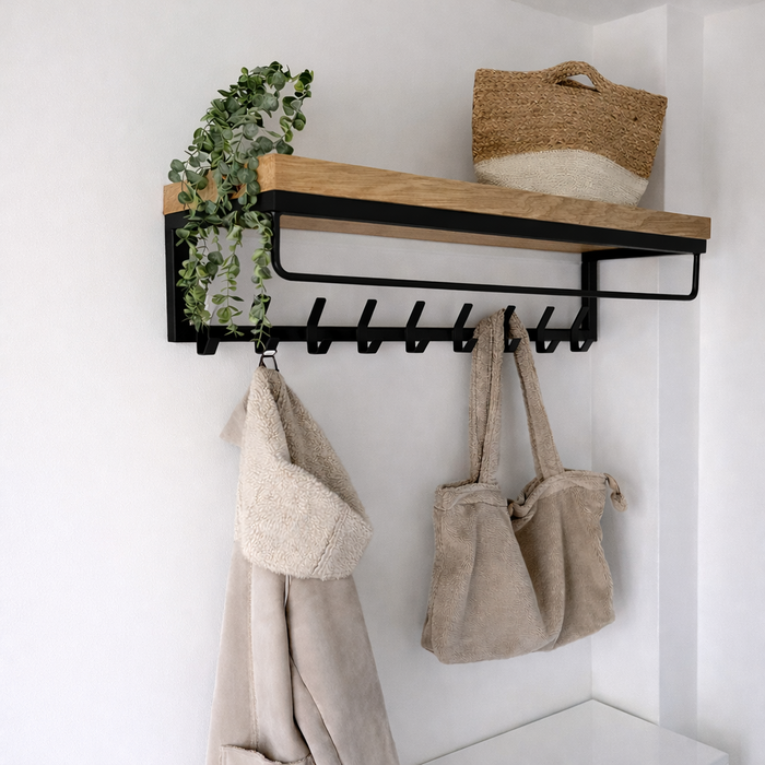 Wood & Work Kapstok industrieel eiken met roede