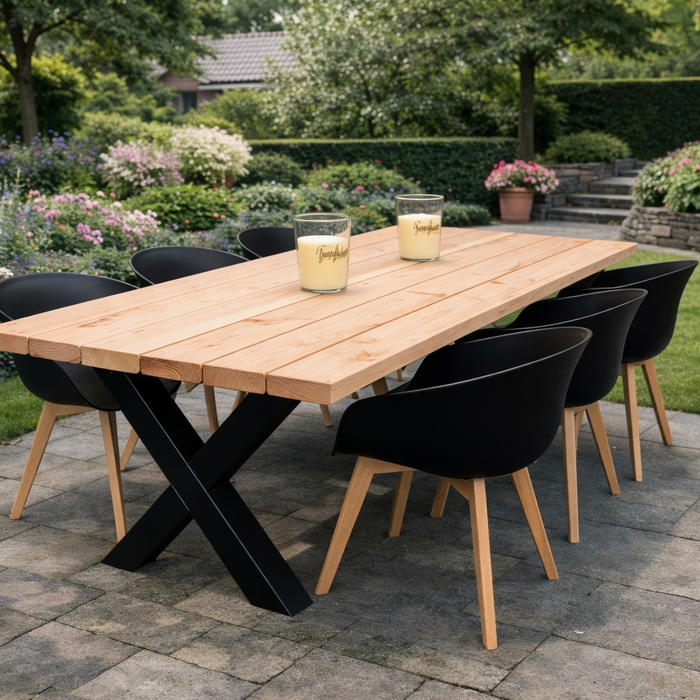 Wood & Work Houten buitentafel douglas - 4cm dik