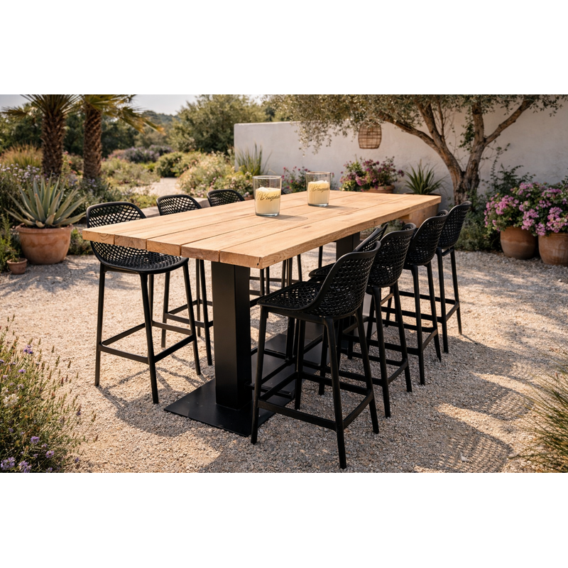 Wood & Work Houten bartafel industrieel - 4cm dik eiken