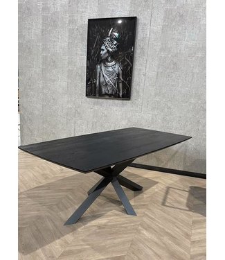 Eiken eettafel Deens rechthoekig 200x100 zwart *showroom