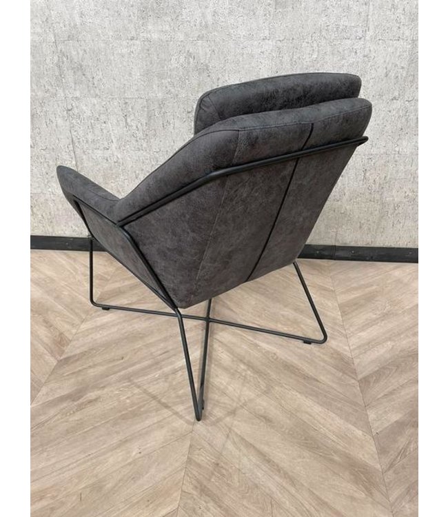 Luxe fauteuil antraciet cross Jackson *nieuw