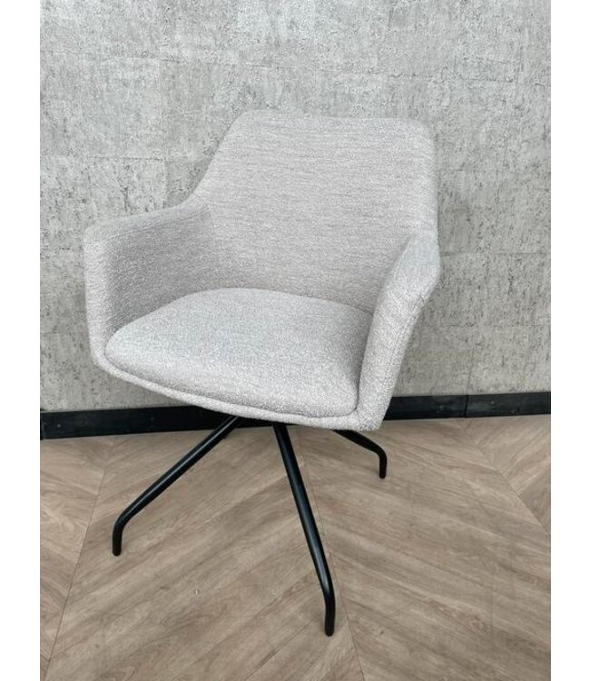 Eetkamerstoel Ortana crème teddy bouclé