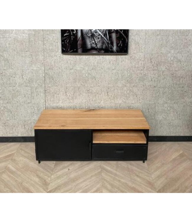 Klein tv meubel 120cm Milaan Staal & Eiken *nieuw
