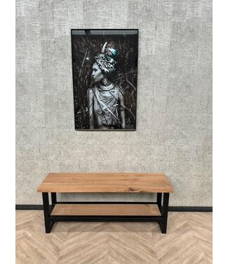 Massief eiken + staal tv meubel 150cm