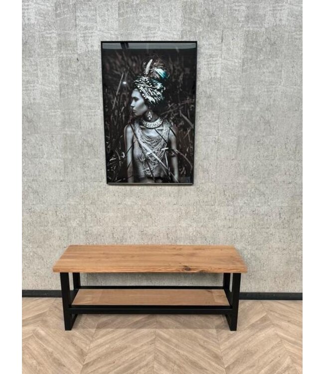 Massief eiken + staal tv meubel 150cm