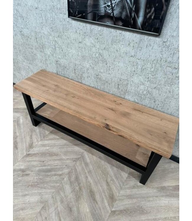Massief eiken + staal tv meubel 150cm