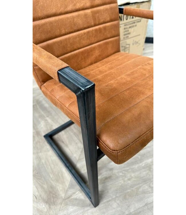 Setje van 6 stoelen groen/cognac Rocca Towerliving *nieuw