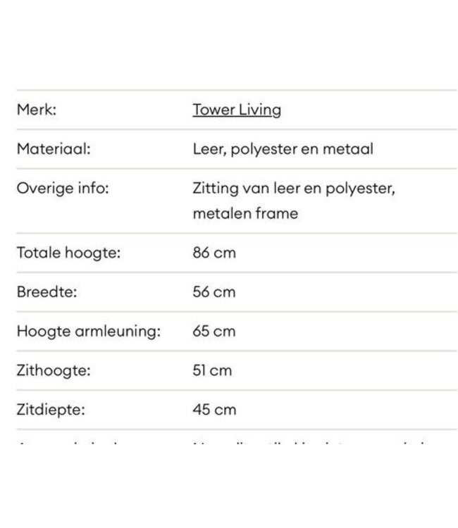 Setje van 6 stoelen groen/cognac Rocco Towerliving *nieuw