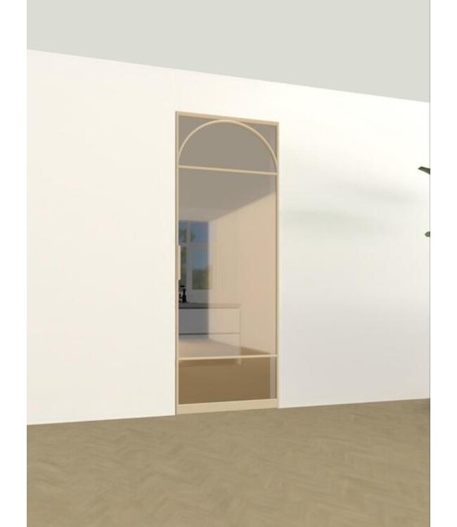 Taatsdeur 2628mm x 957mm goud /brons glas *sale 120