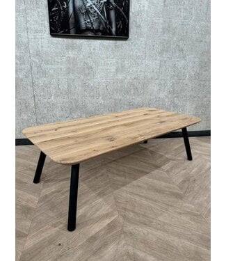 Eiken salontafel verjongde rand 140x66 *showroom