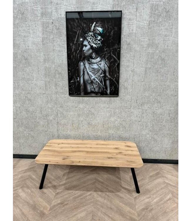 Eiken salontafel verjongde rand 140x66 *showroom