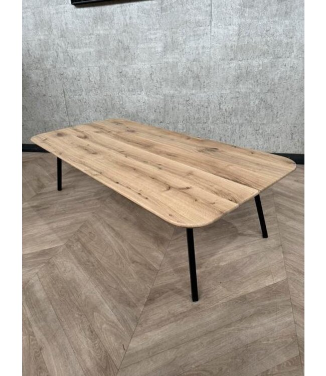 Eiken salontafel verjongde rand 140x66 *showroom
