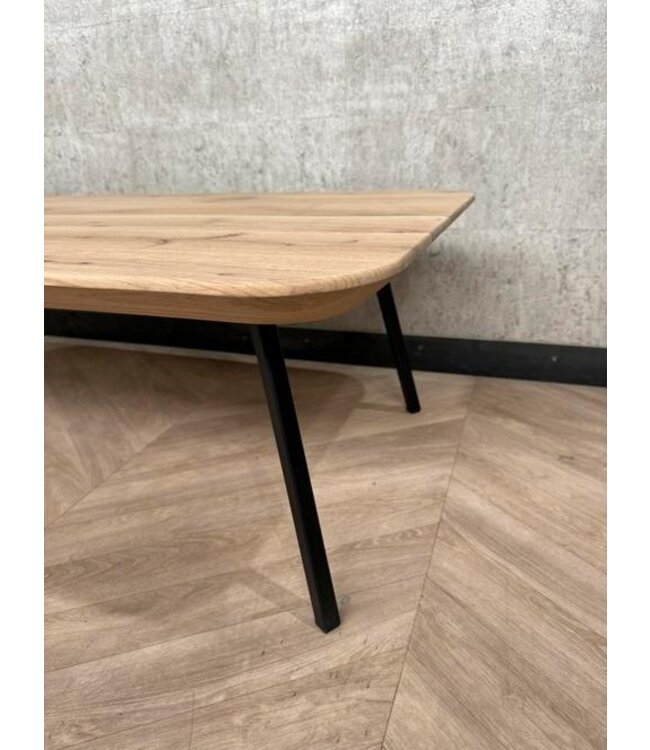 Eiken salontafel verjongde rand 140x66 *showroom