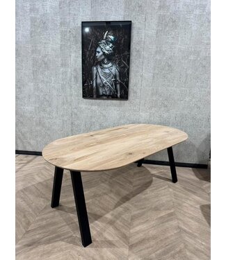 Massief eiken rond ovaal 200x100 incl frame *showroom