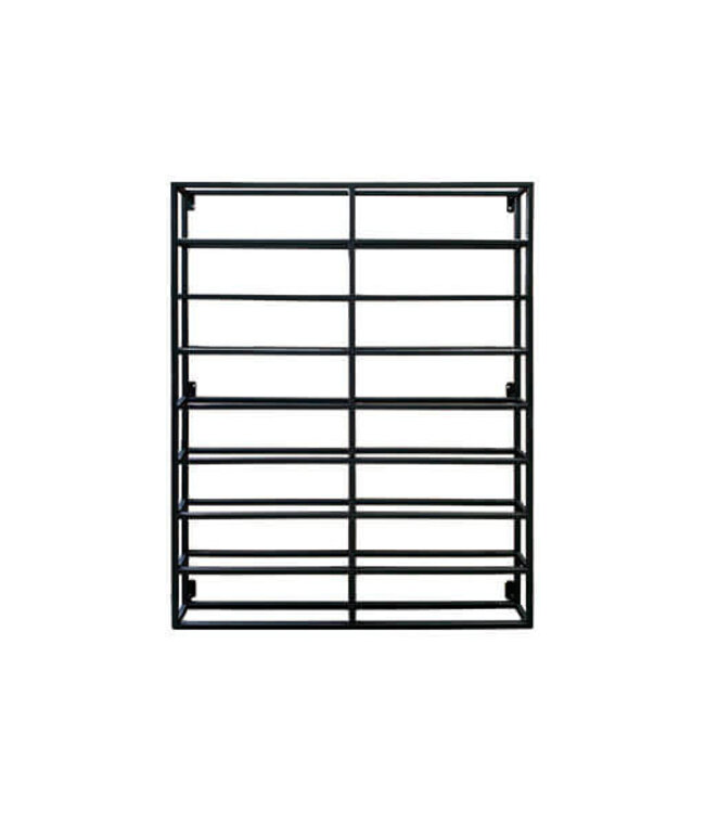 Wijnrek zwart staal voor 10 flessen