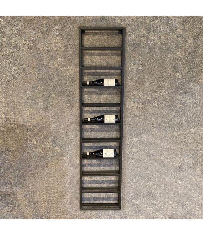 Wijnrek zwart staal voor 10 flessen