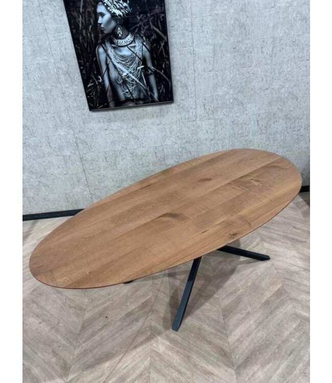 Organische vorm eiken eettafel Stone 200x100cm *nieuw