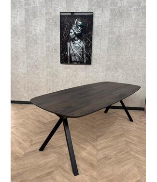 Deens ovale eettafel donker bruin mango 220x100 *nieuw