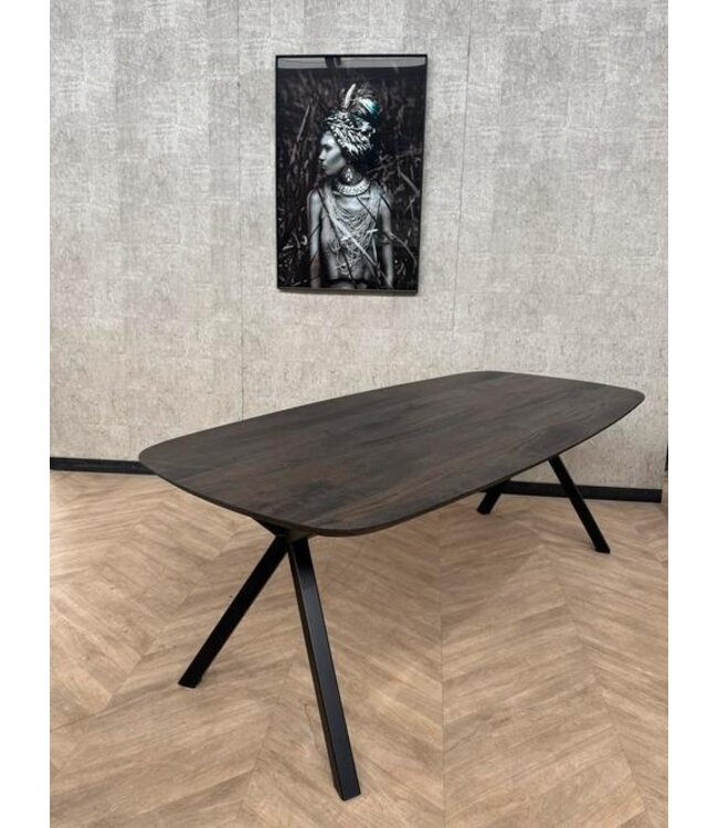 Deens ovale eettafel donker bruin mango 220x100 *nieuw
