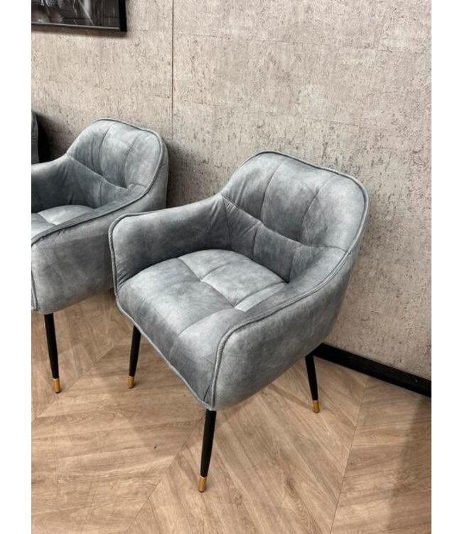 Setje van 4 eetkamerstoelen ijsblauw *showroom