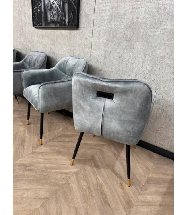 Setje van 4 eetkamerstoelen ijsblauw *showroom