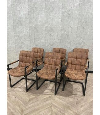 6x eetkamerstoel Simon cognac *nieuw ACTIE PRIJS!