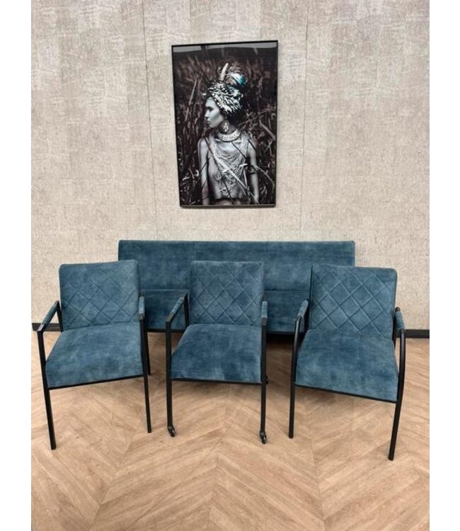 Hartman Eetkamerbank 210cm + 3 stoelen Rover Adore 56 *showroom