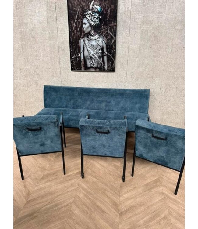 Eetkamerbank 210cm + 3 stoelen Rover Adore 56 *showroom