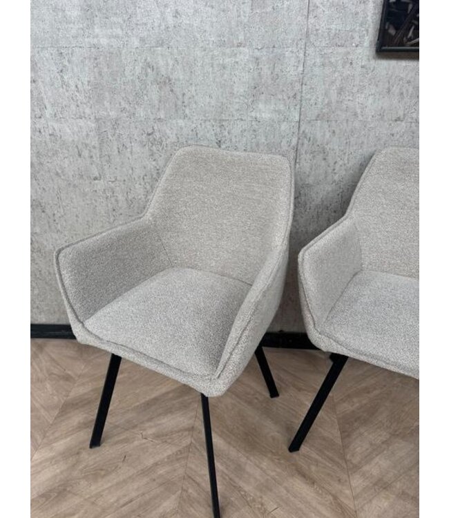 Set van 6 eetkamerstoelen Stella créme/bruin *showroom