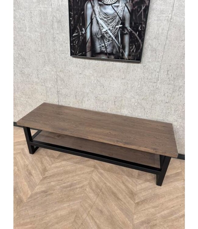Tv meubel massief eiken donker bruin 170cm *showroom