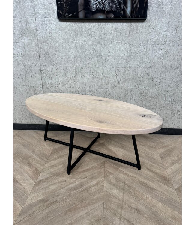 Eiken salontafel ovaal 120cm *showroom