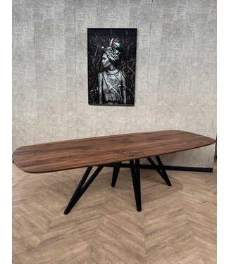 Grote noten hout eettafel 260x100 *showroom