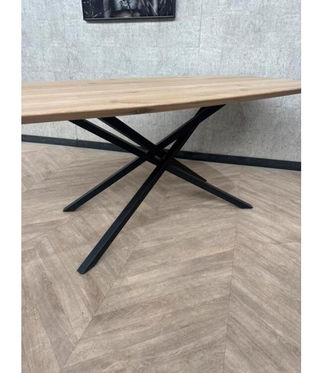 Eiken eettafel deens ovaal 200x100 + Mikado frame *nieuw