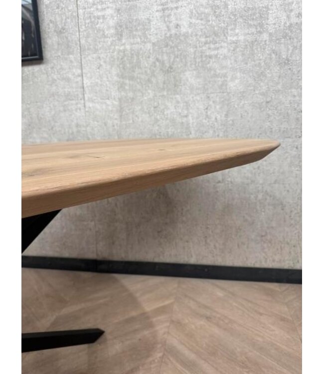 Eiken eettafel deens ovaal 200x100 + Mikado frame *nieuw