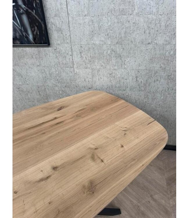Eiken eettafel deens ovaal 200x100 + Mikado frame *nieuw