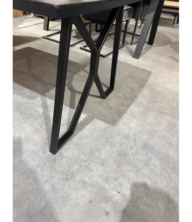 Eiken eettafel zwart Deens rechthoekig 200x100 zwart *showroom