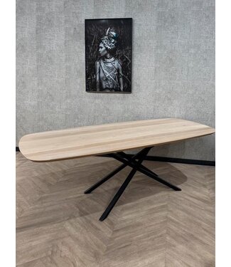 Massief eiken Deens ovaal eettafel 240x110cm *nieuw