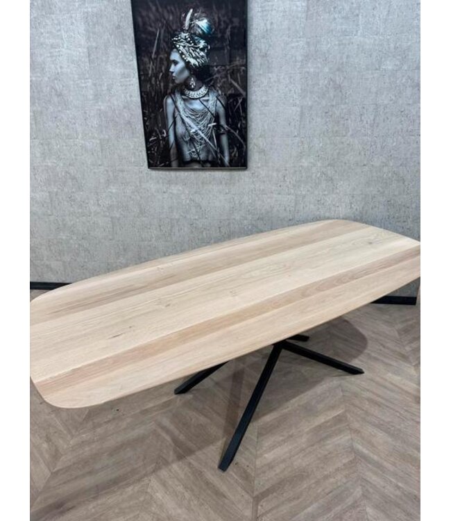 Massief eiken Deens ovaal eettafel 240x110cm *nieuw