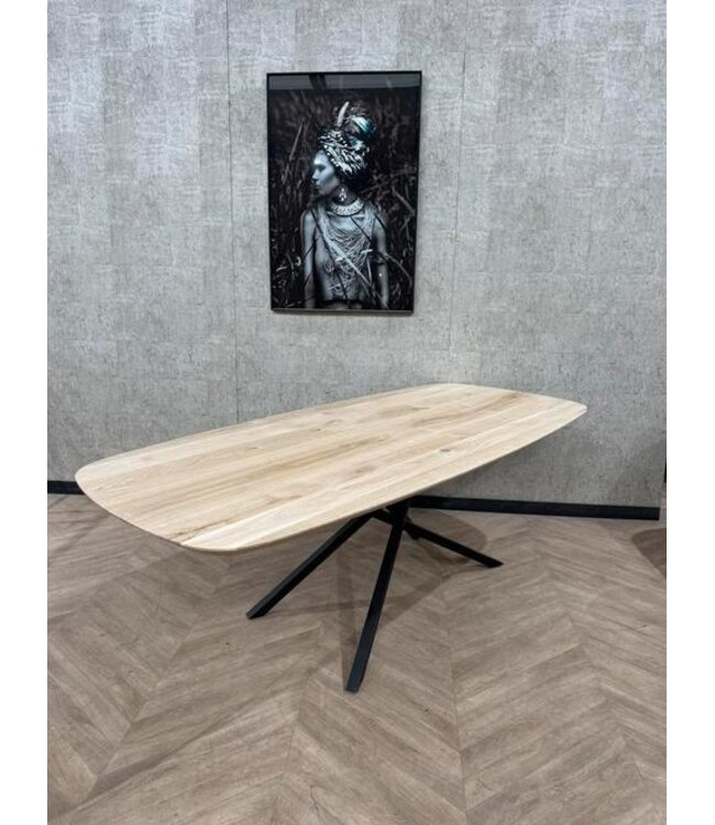 Eiken deens ovaal 220x100cm eettafel *kleur naar keuze!