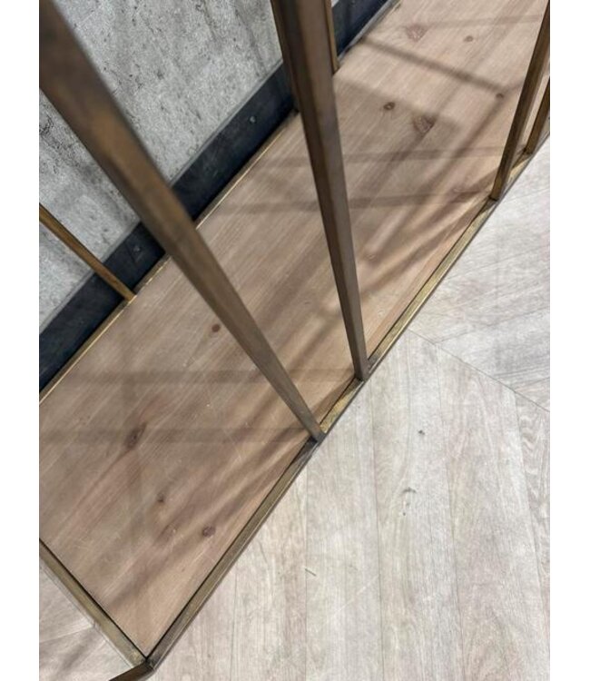 PTMD PTMD open vakken kast antiek goud met hout *showroom