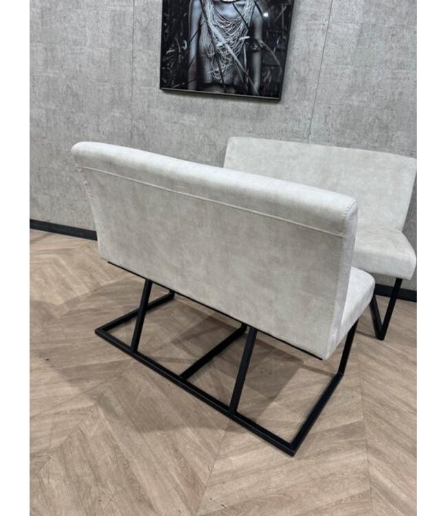 2 eetkamerbankjes Topa créme/wit 2x 110cm / 220cm *nieuw