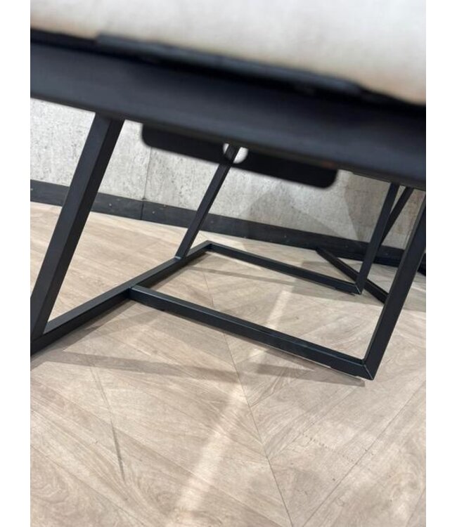 2 eetkamerbankjes Topa créme/wit 2x 110cm / 220cm *nieuw