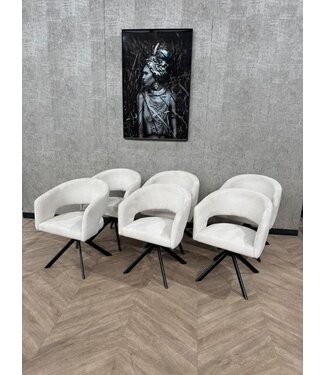 Setje van 6 eetkamerstoelen crème Moods Tokyo *showroom